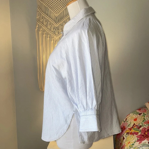 NWT Free People Women's Ellie Stripe Top, Blue Combo M - Picture 6 of 9